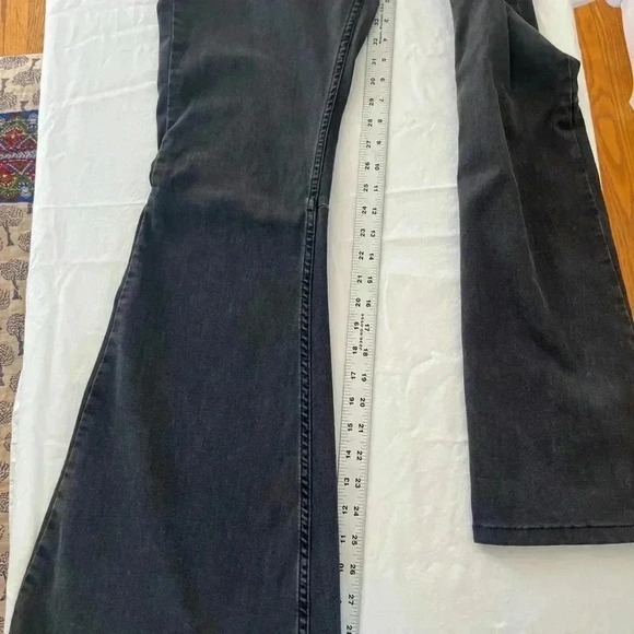 FREE PEOPLE Gray Stretch Denim Pull On Flare Pants 30R boho y2k hippie bohemian - Picture 8 of 11